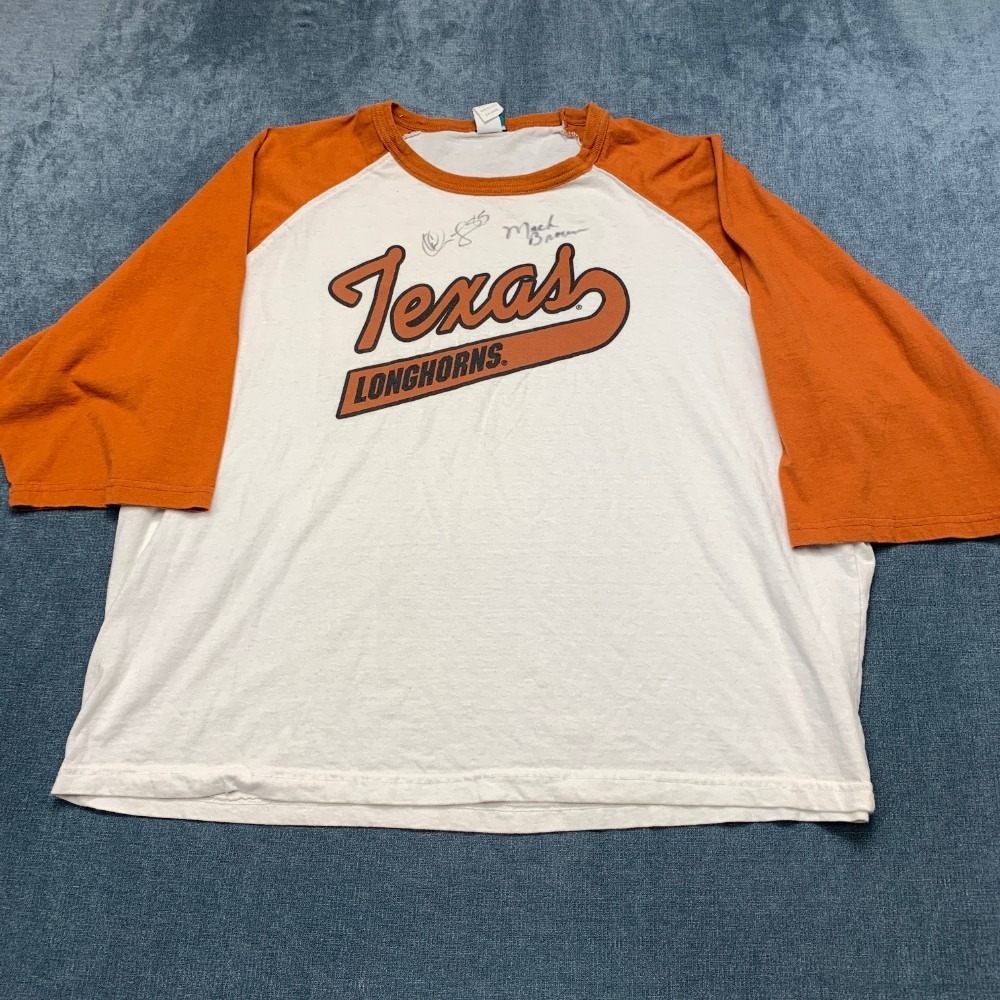 Y2K World Class Sportswear Texas Longhorns T Shirt Mens 2XL White Autographed